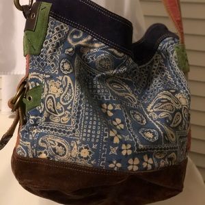 Lucky Brand hobo or bucket paisley suede purse